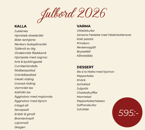 Julbord på Restaurang Angelini / Hotel Aveny
