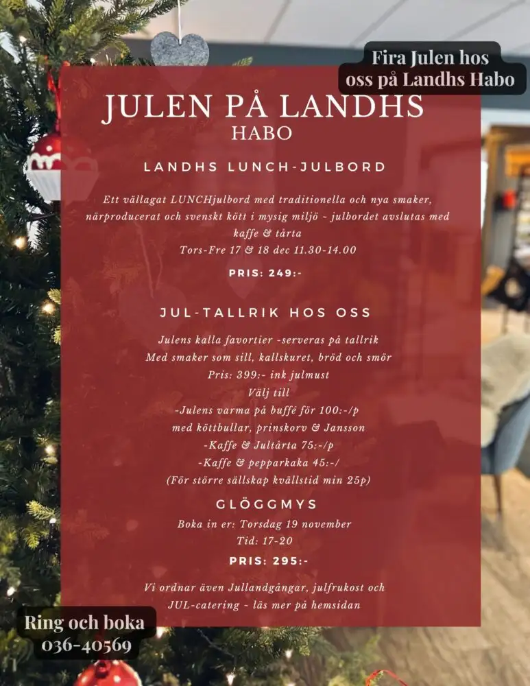 Julbord på Landhs Konditori Habo